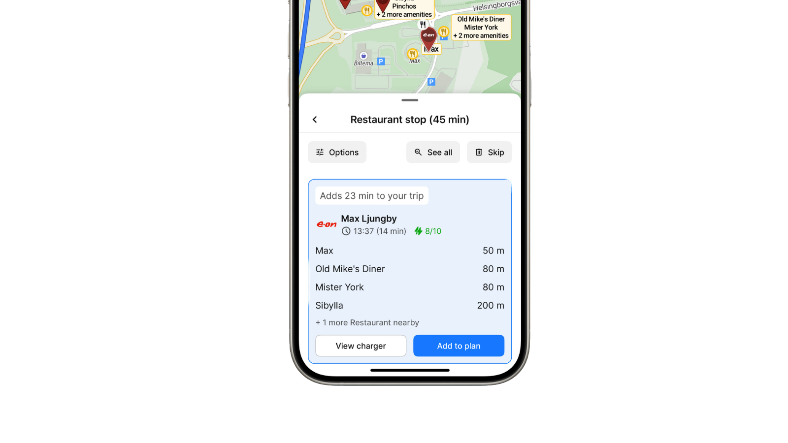 Amenity search while planning